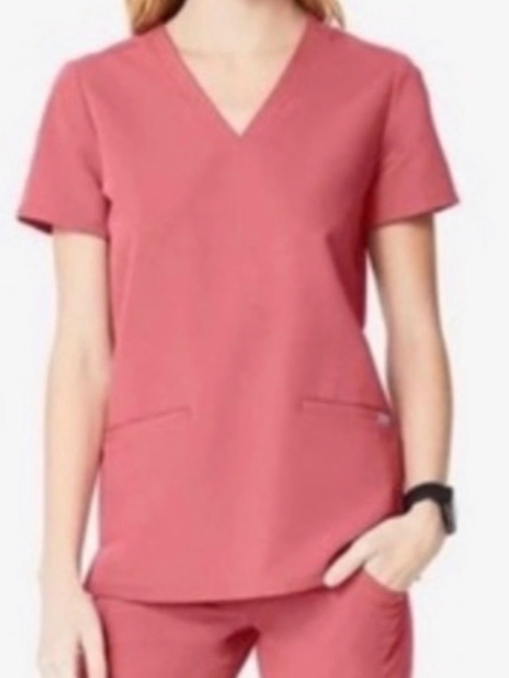 Figs Casma Three-Pocket Scrub Top in Quartz Size Small